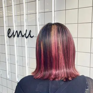 ミディアム カラー パーマ ヘアアレンジ メンズ キッズ ネイル マツエク・マツパ アイブロウ mona/ ストレートスタイル✨のヘアスタイル