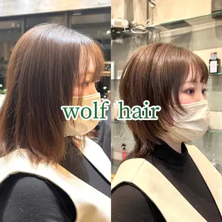 ミディアム 縮毛矯正・似合わせ タナカ レイヤのヘアスタイル