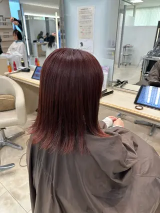 セミロング カラー 艶髪 黄金比みくのヘアスタイル