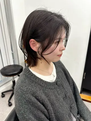 ミディアム カラー パーマ ヘアアレンジ メンズ キッズ レイヤーカット 🌿透け感カラーのヘアスタイル