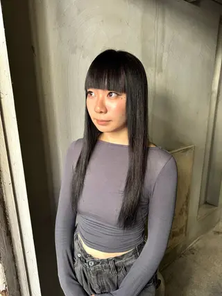 ロング パーマ、髪質改善 カズマのヘアスタイル