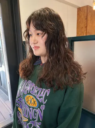 ミディアム パーマ 暖色/パーマ 🌼クニトウメイのヘアスタイル