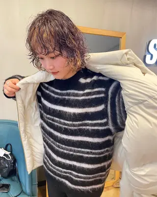 ミディアム カラー パーマ ヘアアレンジ メンズ キッズ ネイル マツエク・マツパ アイブロウ tatsumi/ボブ ウルフ/レイヤーのヘアスタイル