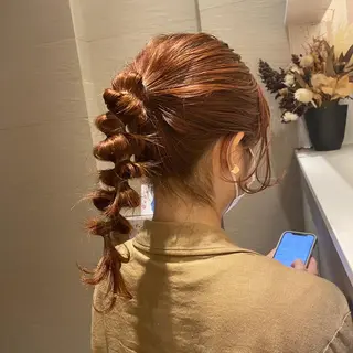 ロング カラー ヘアアレンジ あやめ【顔まわり/レ イヤー/柔らかカラ】のヘアスタイル