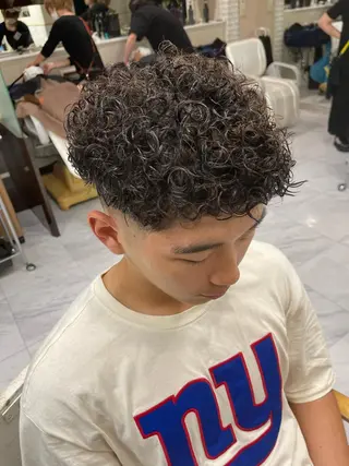 ショート パーマ メンズ 🌻メンズカット 落合諒🌻のヘアスタイル