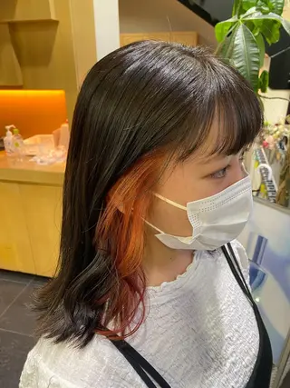 セミロング カラー ヘアアレンジ TSUNA 🌙 Lim 五反田のマツエク・マツパデザイン