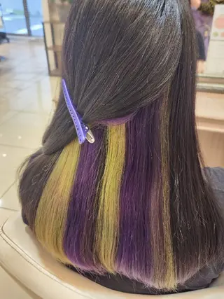 ロング 推しアニメカラー🌈 ツヤ透明感カラー🦄のヘアスタイル