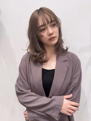 ミディアム カラー 💛🤍U too e’s /店長🧸のヘアスタイル