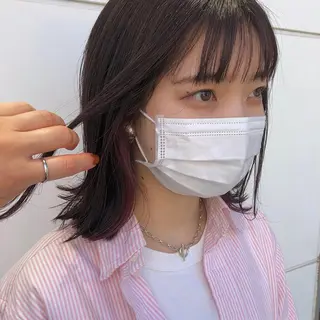 セミロング カラー カトウ ユウカのヘアスタイル