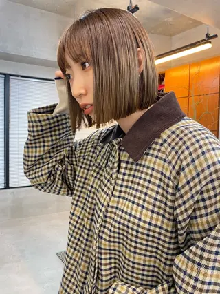 カラー YUUKI/ウルフ .ボブパーマのヘアスタイル