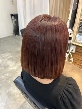 ミディアム カラー 顔周りカット ピンク カラー🩰りりのヘアスタイル