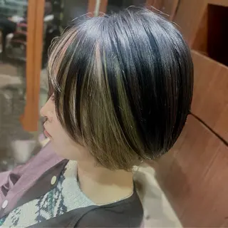 ショート カラー 縮毛矯正/ハイトーン ❤︎❤︎YURINOのヘアスタイル