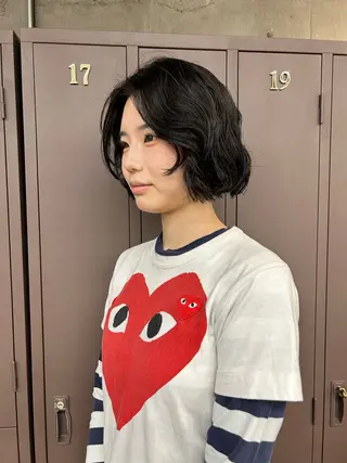 ミディアム パーマ maho/垢抜け カラーパーマメイクのヘアスタイル