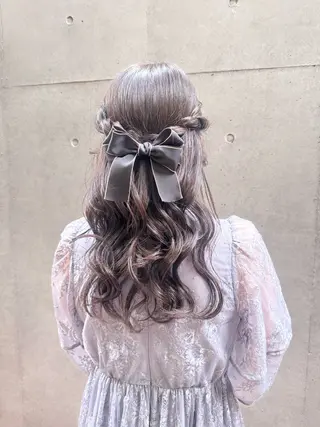 セミロング ヘアアレンジ 🎗️【ヘアセット 美眉】吉川玲🎗️のヘアスタイル