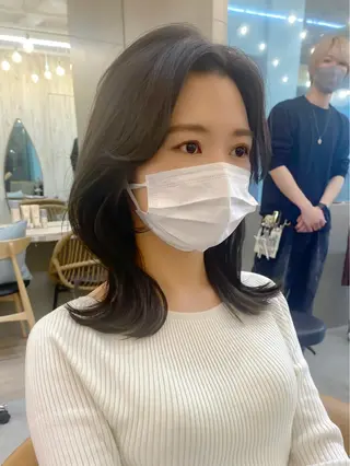 ミディアム ♥️ボブ韓国風ヘア ♥️久保田夢美のヘアスタイル