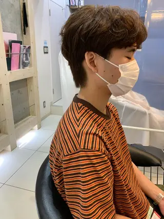 カラー パーマ ヘアアレンジ メンズ kame|レイヤー / 似合わせ顔周りのヘアスタイル