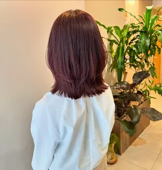 ミディアム カラー 金ウンス 髪質改善カラーのヘアスタイル