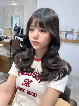 ロング カラー パーマ ヘアアレンジ レイヤーカット ✨️進藤ひかりのヘアスタイル