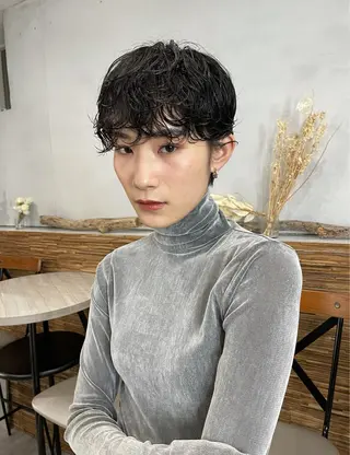 ショート パーマ ボブ/透明感カラー 🌿栄🌿kouneのヘアスタイル