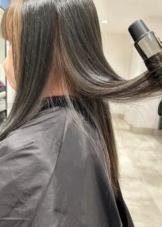 セミロング カラー スキバサミを使わない カット🌼唯🌼のヘアスタイル
