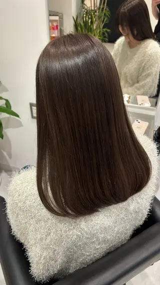 セミロング カラー 🎀透明感× 赤み消し🎀正源のヘアスタイル