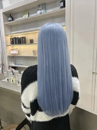 ロング カラー 髪質改善×ハイトーン レイヤー天神美容室のヘアスタイル