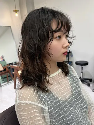 ミディアム パーマ 似合わせパーマ/ kazuのヘアスタイル