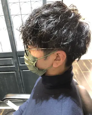 ミディアム カラー 【大人髪】men's パーマ/潤艶髪のヘアスタイル