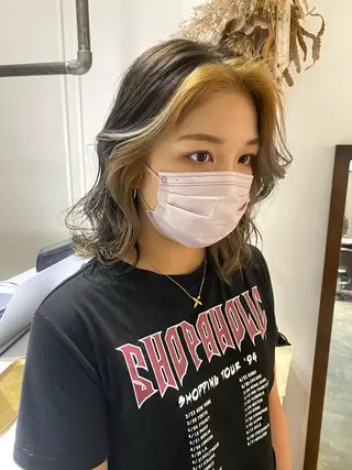 ミディアム ハッシュカット /レイヤー/大阪中津のヘアスタイル