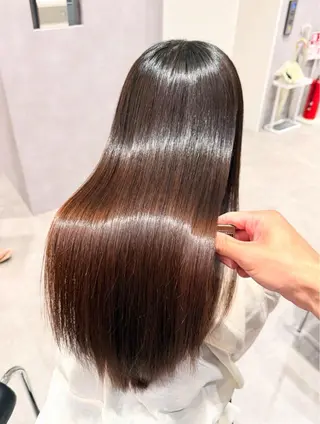 ロング カラー パーマ ヘアアレンジ 縮毛矯正/髪質改善/ ブリーチ毛/木元渓太のヘアスタイル