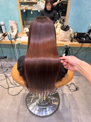 ロング カラー 縮毛矯正 髪質改善 韓国風レイヤー 吉田のヘアスタイル