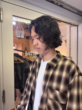 ミディアム パーマ メンズ kaito パーマ募集！🔵のヘアスタイル