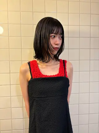 ミディアム カラー ボブ&顔まわりレ イヤー♡TOMOE♡のヘアスタイル