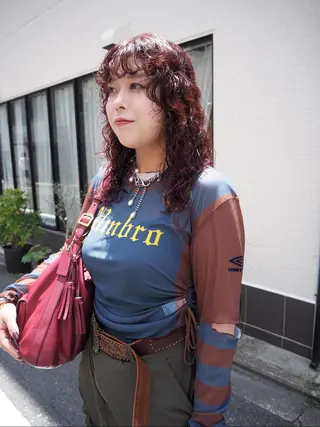 セミロング パーマ 薮 夏帆のヘアスタイル