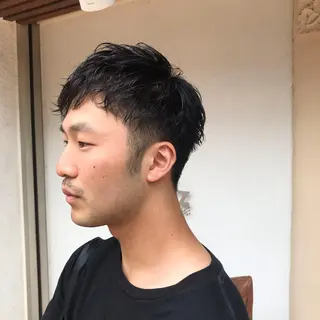 ショート カラー パーマ メンズ ニュアンスパーマ/ レイヤー/茶屋町のヘアスタイル