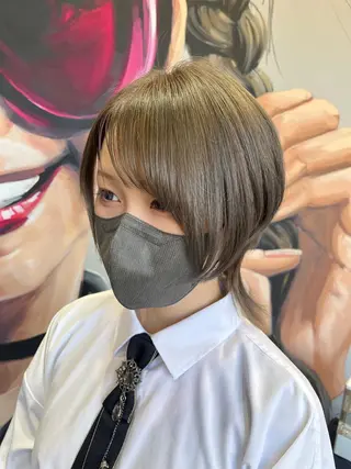 ミディアム カラー パーマ ヘアアレンジ メンズ キッズ ネイル マツエク・マツパ アイブロウ 久木原 ゆりのヘアスタイル