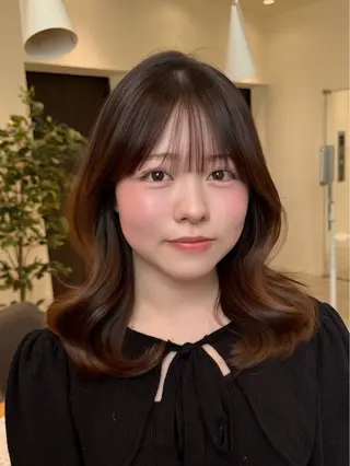 セミロング fitするカット♡/ 多幸感/ふうか◠‿◠のヘアスタイル