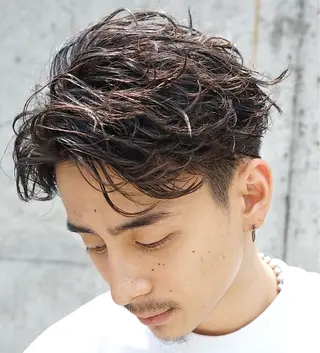 ミディアム パーマ ヘアアレンジ メンズ fifth 石川 凪のヘアスタイル