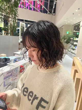 ミディアム パーマ kako　ショート ボブのヘアスタイル