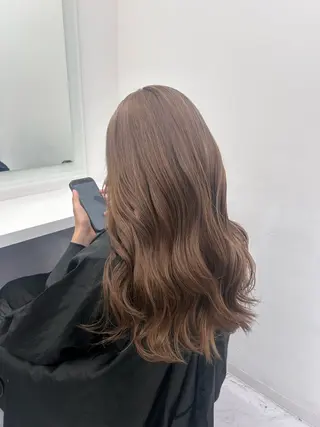 ロング カラー パーマ ヘアアレンジ メンズ キッズ ブリーチなしカラー/ ブラウン/レイヤーのヘアスタイル