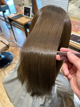 セミロング カラー パーマ 新宿✨顔周りカット 韓国ヘア/坂本亜裟海のヘアスタイル