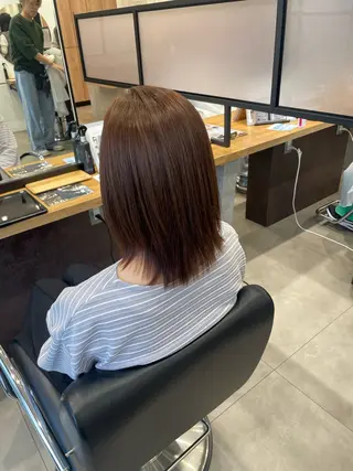 ミディアム カラー 佐藤 由依/水光カラーのヘアスタイル
