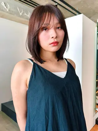 ミディアム カラー パーマ kazuki【顔周り ×レイヤーカット】のヘアスタイル