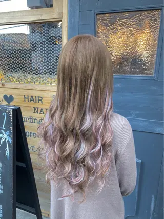 ロング カラー パーマ ヘアアレンジ 推し活専用 【派手髪】飯野ゆかりのヘアスタイル