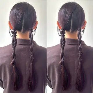 ロング ヘアアレンジ ヘアメ🎀推しカラー 🥣横浜/しほ🧸のヘアスタイル