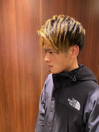 ミディアム カラー メンズ 岡本 宗士のヘアスタイル