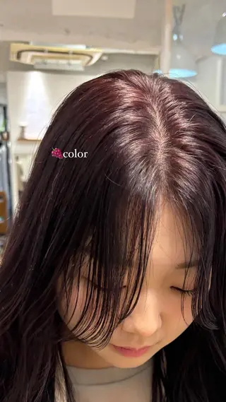 ミディアム カラー オリーブ/縮毛♡ Natsuno🩰のヘアスタイル
