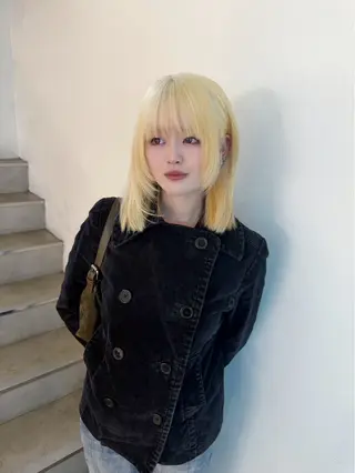 セミロング カラー ハイトーン/デザイン 🪐·˚⌖MIHOのヘアスタイル