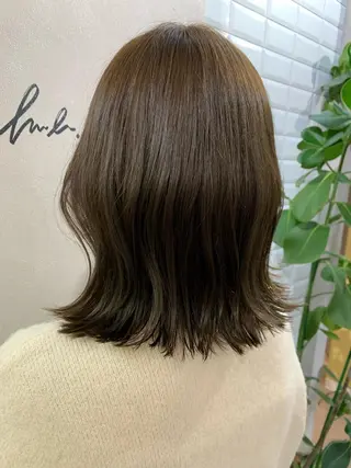 セミロング カラー hub hair レイヤー/透明感のヘアスタイル