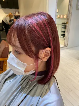 セミロング カラー ブリーチ koheiのヘアスタイル